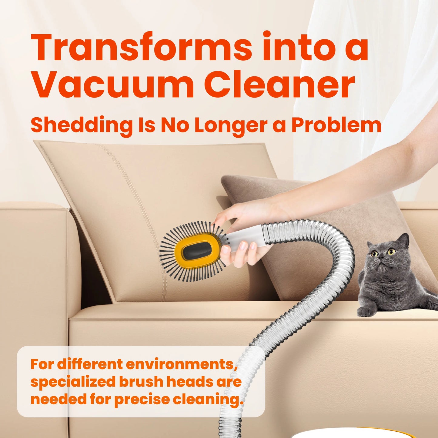 PUPPYOO 5-in-1 Pet Grooming Kit & Vacuum | 13000Pa Suction, 1.5L Dust Cup & Whisper-Quiet Operation for Dogs and Cats