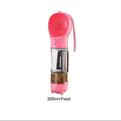All-in-One Portable Pet Water Bottle with Treat & Food Compartment | Multi-Functional Travel Cup