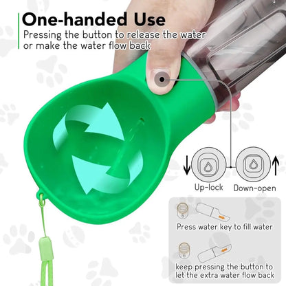 All-in-One Portable Pet Water Bottle with Treat & Food Compartment | Multi-Functional Travel Cup