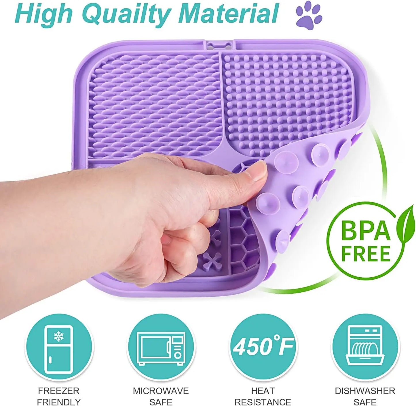 Lick Mat Set for Dogs and Cats - 3 Pack with Suction Cups for Anxiety Relief, Boredom Reduction, and Bathing Grooming Activities