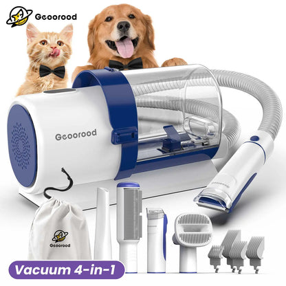 Geoorood 5-in-1 Dog Grooming Kit & Vacuum | 13kPa Suction, Extra-Large 2.5L Dust Cup & Stainless Steel Blades