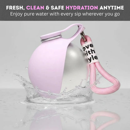 2-in-1 Portable Stainless Steel Travel Water Bottle for Dogs (287 ml)