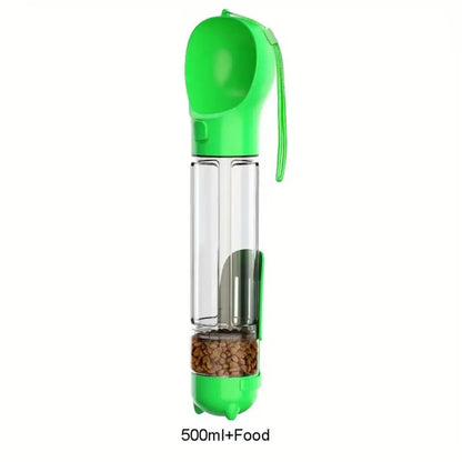 All-in-One Portable Pet Water Bottle with Treat & Food Compartment | Multi-Functional Travel Cup