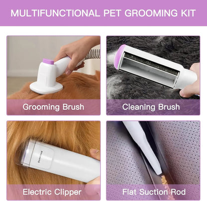 Geoorood 5-in-1 Dog Grooming Kit & Vacuum | 13kPa Suction, Extra-Large 2.5L Dust Cup & Stainless Steel Blades