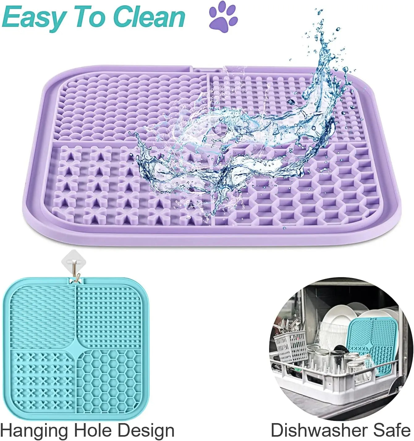 Lick Mat Set for Dogs and Cats - 3 Pack with Suction Cups for Anxiety Relief, Boredom Reduction, and Bathing Grooming Activities