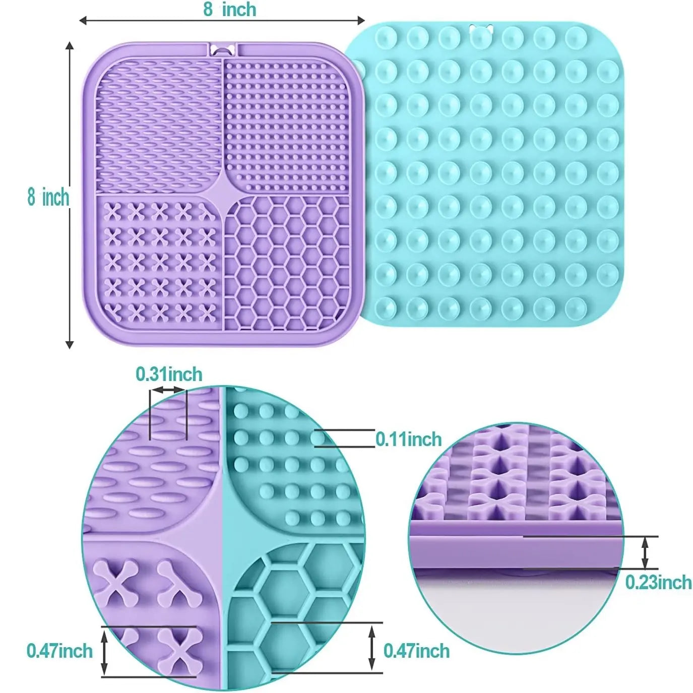 Lick Mat Set for Dogs and Cats - 3 Pack with Suction Cups for Anxiety Relief, Boredom Reduction, and Bathing Grooming Activities