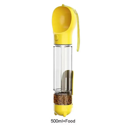 All-in-One Portable Pet Water Bottle with Treat & Food Compartment | Multi-Functional Travel Cup