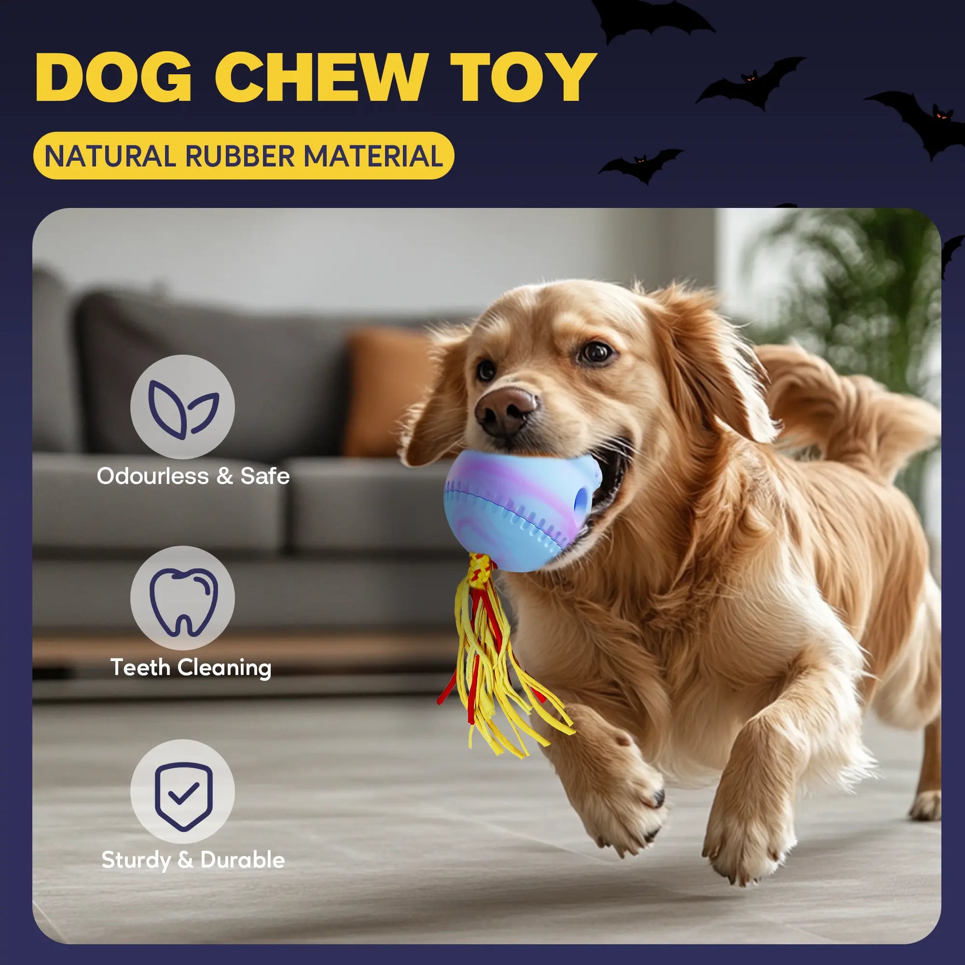 Heapets Skull Dog Chew & Rope Toy for Aggressive Chewers - Enrichment Toy for Large Dogs with Brain-Shaped Ice Mold, 320G Durable Rubber