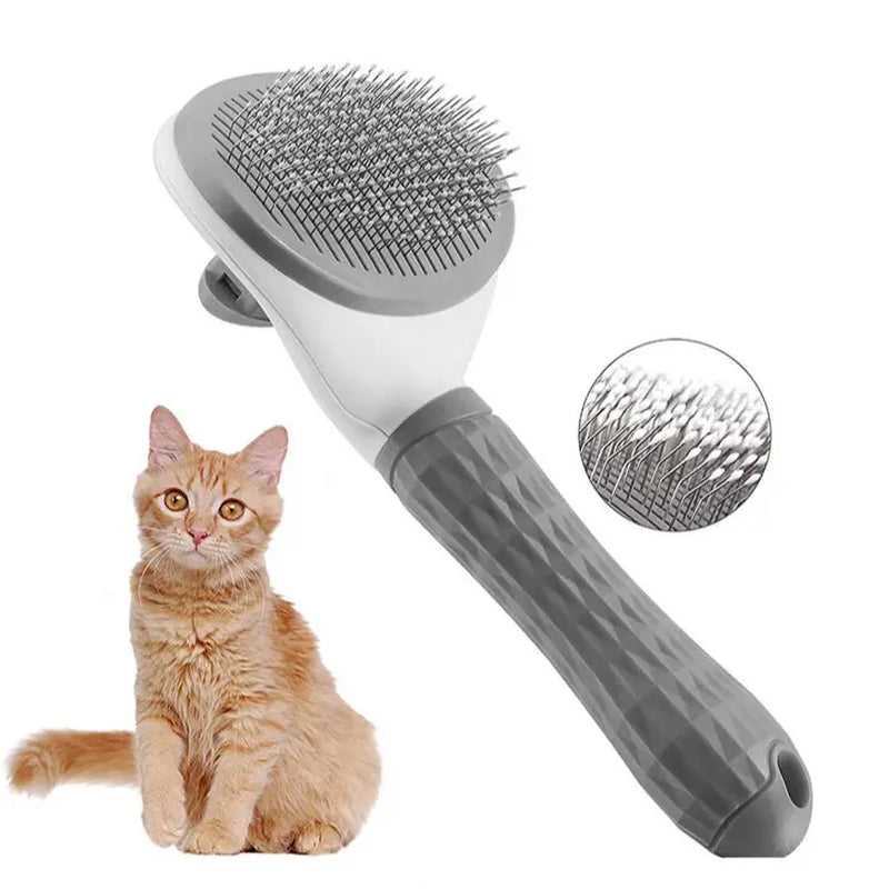 One-Button Self-Cleaning Pet Grooming Slicker Brush | Easy Hair Removal Comb for Dogs and Cats