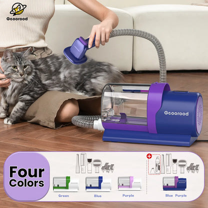 Geoorood 5-in-1 Dog Grooming Kit & Vacuum | 13kPa Suction, Extra-Large 2.5L Dust Cup & Stainless Steel Blades