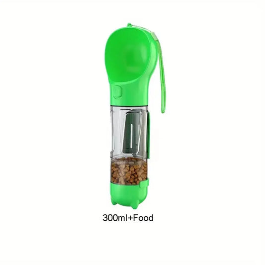 All-in-One Portable Pet Water Bottle with Treat & Food Compartment | Multi-Functional Travel Cup