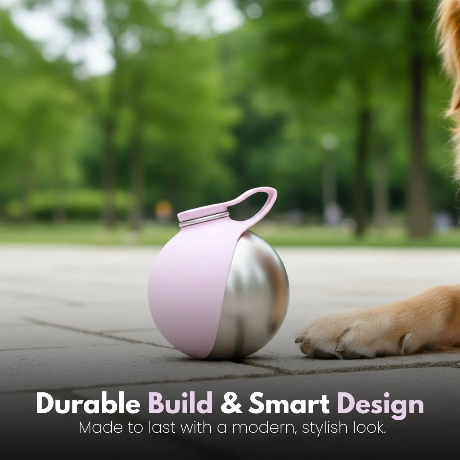 2-in-1 Portable Stainless Steel Travel Water Bottle for Dogs (287 ml)